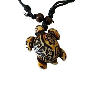 ⭐️ 5 for $25 Sea Turtle Necklace Nautical Style Imitation Yak Bone Wax Cord